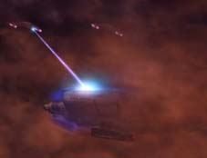 Vaisseaux Maquizards attaquant l`USS Defiant dans les Badlands