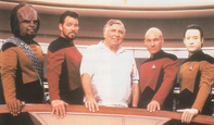 Gene Roddenberry, Mickael Dorn, Jonathan Frakes, Patrik Stewart, Brent Spiner